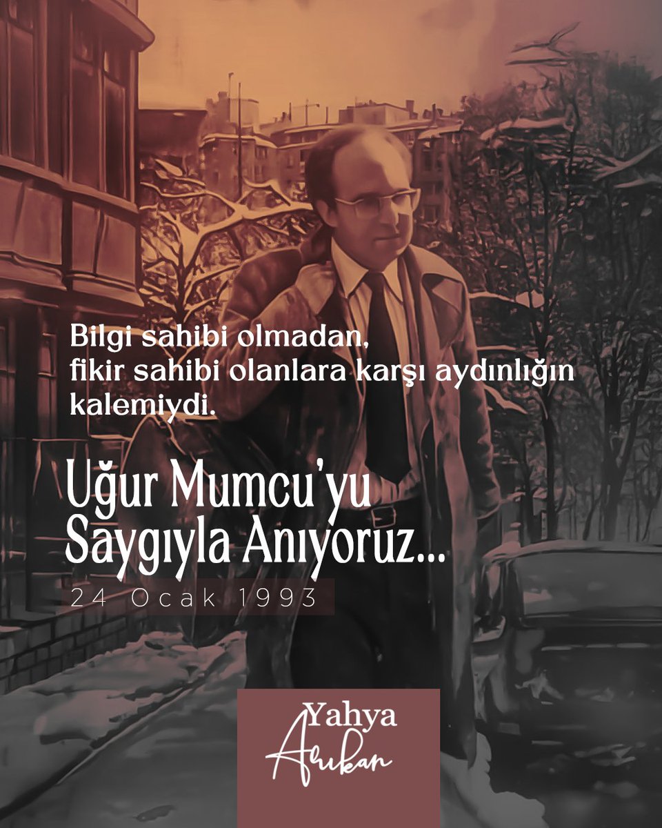 Bilgi sahibi olmadan, fikir sahibi olanlara karşı aydınlığın kalemiydi.

#UğurMumcu yu, Saygıyla Anıyoruz...
