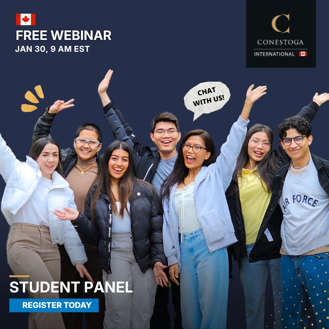 Hear firsthand experiences from current Conestoga students just like you in a free webinar. It's a fun and welcoming space! 🌟
 
🗓️ January 30th, 9 AM EST
👉 Register now: ow.ly/q7xN50Y1P0F
 
REAL stories of the excitement and discoveries of studying abroad!