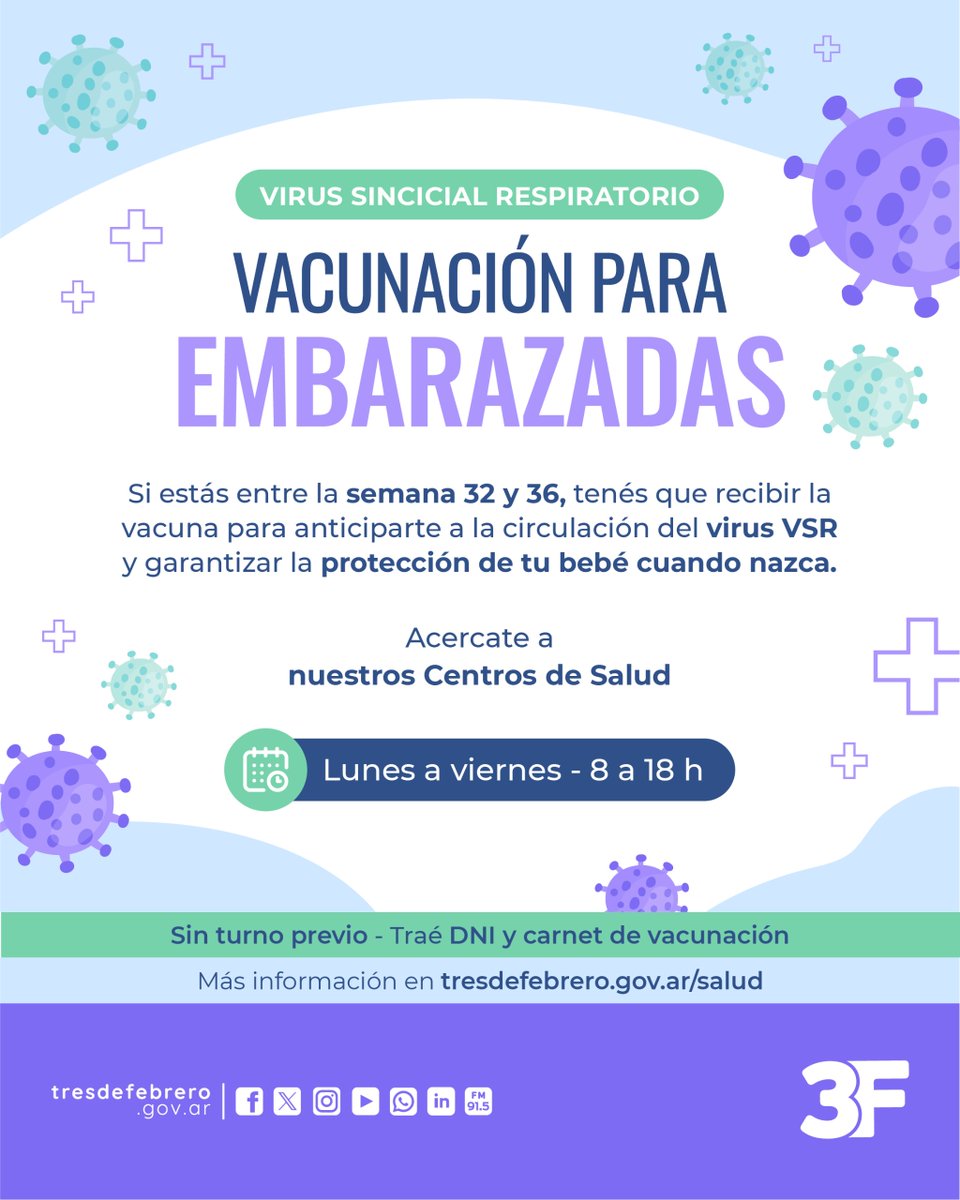 danyreich's tweet photo. Si estás entre la semana 32 y 36 de embarazo, es importante que recibas la vacuna contra el Virus Sincicial Respiratorio (VSR). Así, te anticipás a la circulación del virus y protegés a tu bebé.

Encontrá más información en 👉 https://t.co/gaoo4cqDmB https://t.co/r7PIpNpkle https://t.co/S4vR739Elc