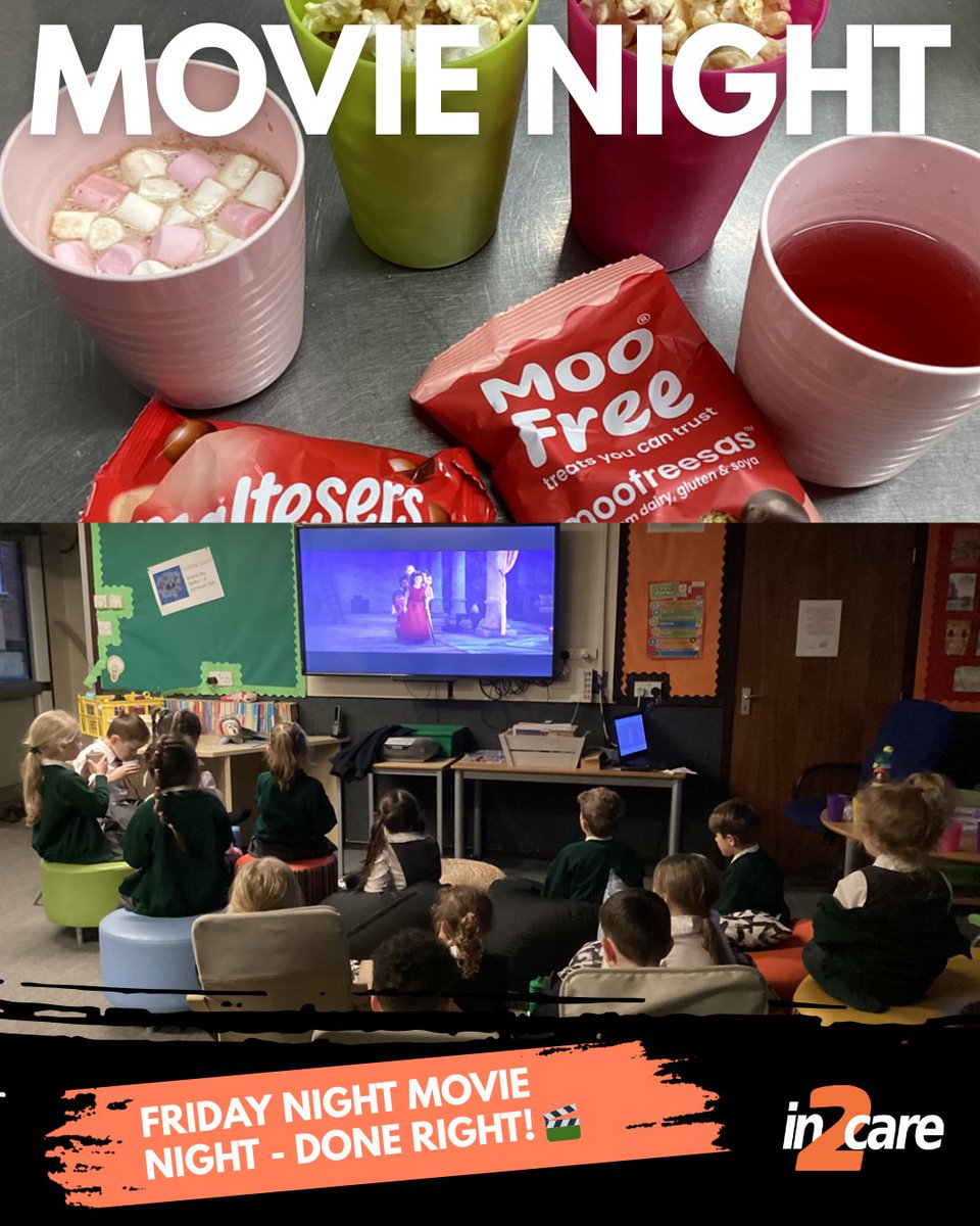 in_2_care's tweet photo. Friday nights are for films, friends, and fun!🎬🍿

A perfect end to the week @CrowthorneCofE 

With yummy treats like popcorn and a hot chocolate with gooey marshmallows to nibble on, what more could you want on a dark, cosy afternoon or evening? 🍿☕🌙✨ https://t.co/3RM9MbR0SP