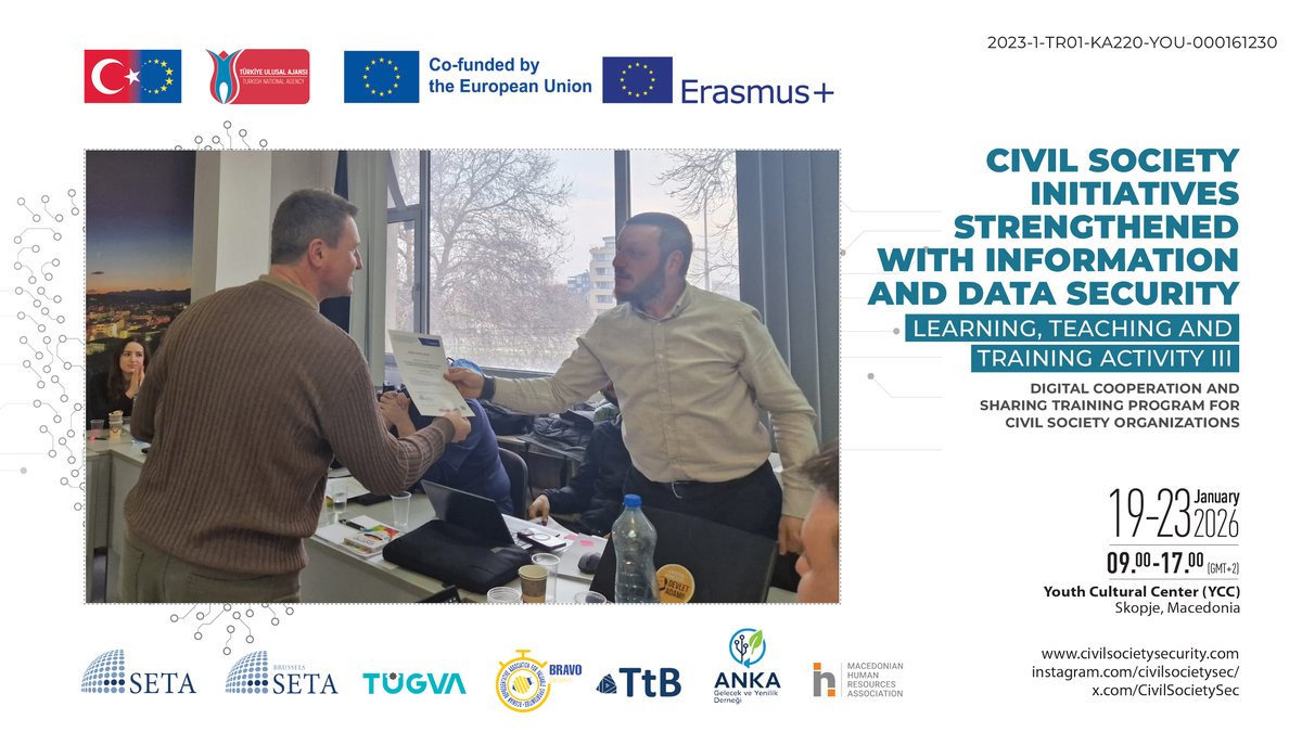 We have successfully concluded our training program. We extend our sincere thanks to all participants and trainers for their valuable contributions and active engagement. We look forward to continuing our capacity-building efforts through future programs. <a href="/ulusalajans/">Türkiye Ulusal Ajansı 🇹🇷 Turkish NA</a> <a href="/setavakfi/">SETA</a>