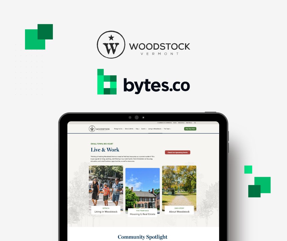 burlingtonbytes's tweet photo. We’d like to introduce you to your newest site-seeing destination: Woodstock, Vermont! 👀 

The new website ensures a seamless digital experience that serves the unique needs of the entire Woodstock community. Explore the new site here: https://t.co/mBCFe1mVpu https://t.co/XIRLbZnYtq