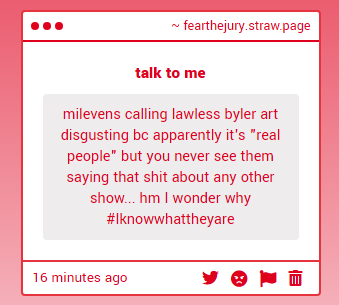 fearthejury's tweet image. they act as if.. other shows have 0 explicit fanart.. like 80% of shows/movies have SOME explicit fanart but they dont say anything ab that #HMMM #HMMM #milevensjustadmityouwannafuckfinn