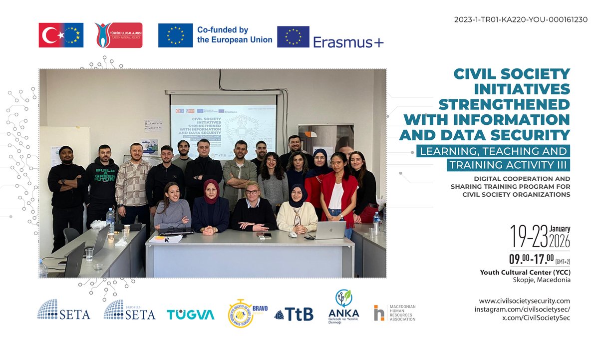 setavakfi's tweet photo. We have successfully concluded our training program. We extend our sincere thanks to all participants and trainers for their valuable contributions and active engagement. We look forward to continuing our capacity-building efforts through future programs. @ulusalajans @CivilSocietySec
#digitalcooperation #civilsociety #LTT