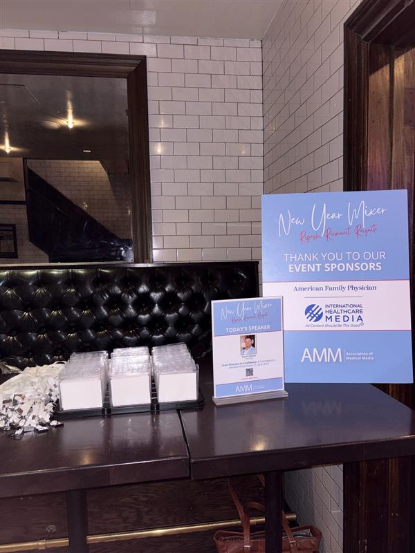 AMMUpdates's tweet image. Thank you to everyone who joined us for AMM’s New Year Mixer! ✨ 

Thank you to sponsors @aafp and International Healthcare Media, LLC (IHM) for helping make this event possible. 

 And a special thank you to our guest speaker @Devin DiNofa for delivering an inspiring talk! ✨
