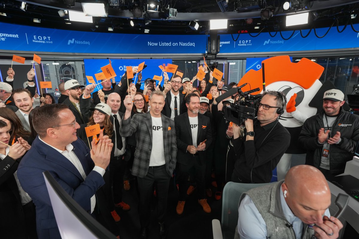 NasdaqExchange's tweet photo. 📅 @EquipmentShare is now officially #NasdaqListed under the ticker symbol $EQPT 🎉 https://t.co/5pIJIBY2Pr