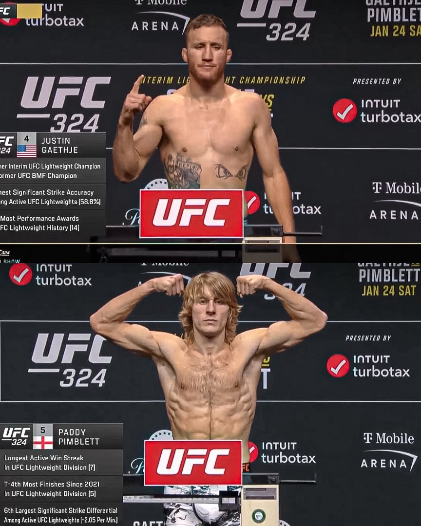Home_of_Fight's tweet photo. 🚨🏆 Justin Gaethje (155lbs) and Paddy Pimblett (154lbs) have both made the lightweight championship limit and our UFC 324 main event. https://t.co/lFu2I2zAmM