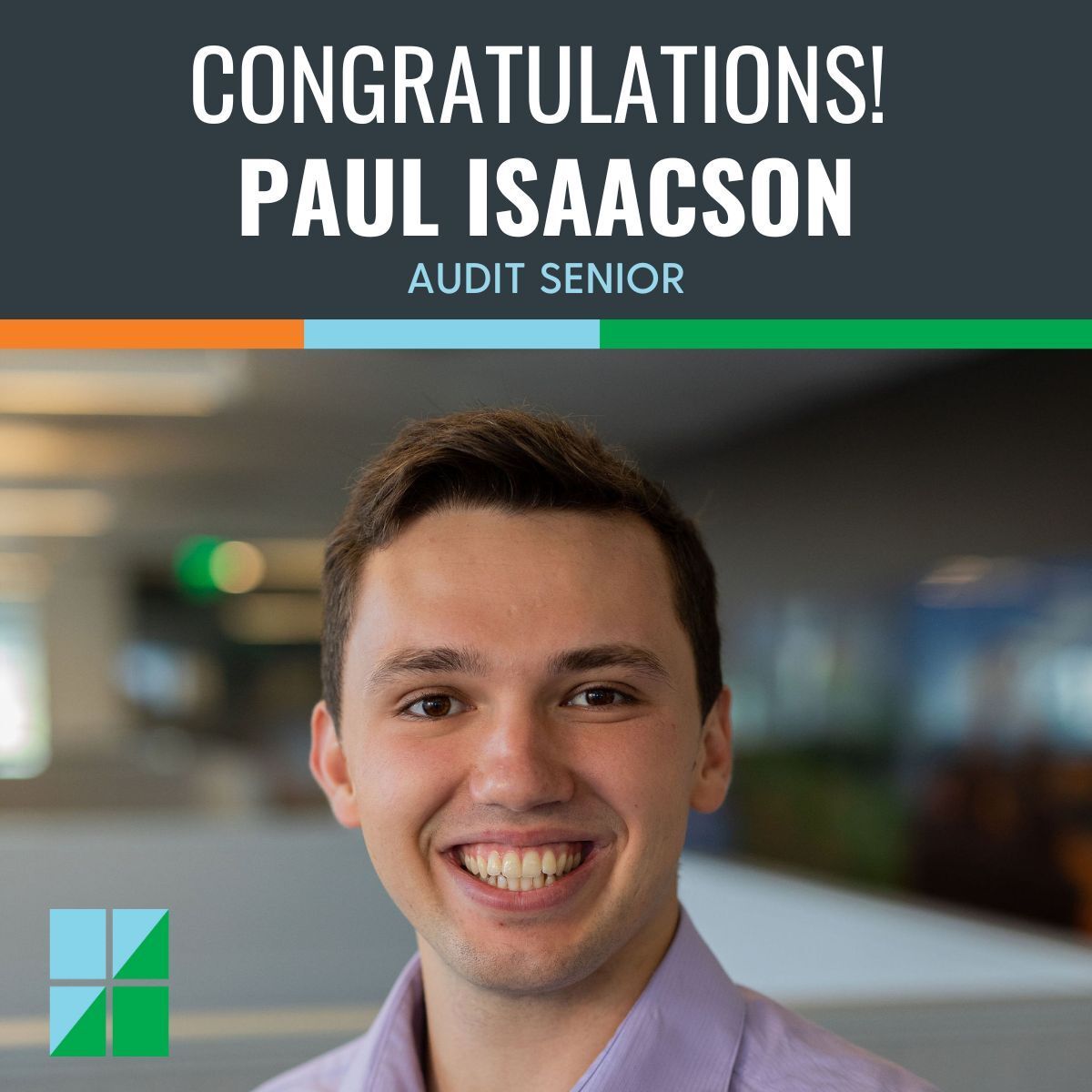 LarsonCPA's tweet image. The next chapter begins!  Congratulations to Paul Isaacson on being promoted to #Audit Senior. Paul's consistent effort and readiness for increased responsibility make this a well-deserved achievement. We look forward to what’s ahead! #LifeAtLarson #StrengthInNumbers