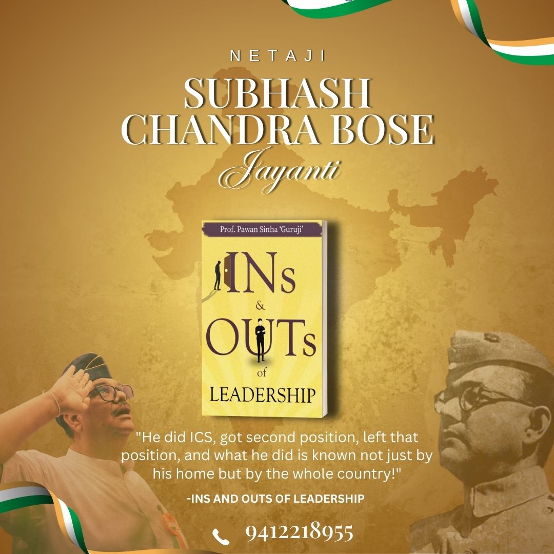 Iriwindia's tweet photo. In our new book, Ins and Outs of Leadership, Prof. Pawan Sinha 'Guruji' talks about Netaji Subhash Chandra Bose, a great leader who created history! 

This book will definitely make you a leader! 

BUY NOW!!
https://t.co/swQziFLXeg

Call- 9412218955

#leadership #limitedstock https://t.co/hs6JXC98Nv