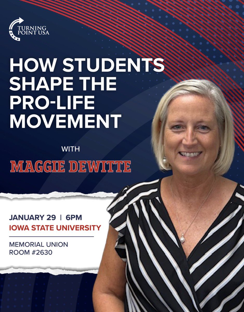 Happy first week of classes Cyclones❤️💛🌪️

As we buckle up for this semester let’s not forget about our event on January 29th with Maggie DeWitte! 

Don’t pass up this opportunity to hear about how we can help the pro life movement! RSVP with the link in my bio‼️