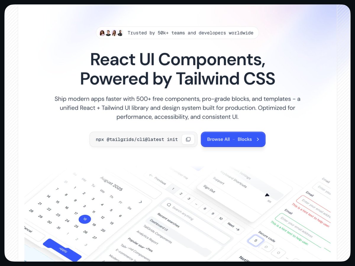 craftworkdesign's tweet image. AI-friendly UI kits for vibe-coding nights ↓

✦ magicui.design
✦ ui.aceternity.com
✦ heroui.com
✦ preline.co
✦ tremor.so
✦ park-ui.com
✦ tailgrids.com
✦ beyondui.design
✦…