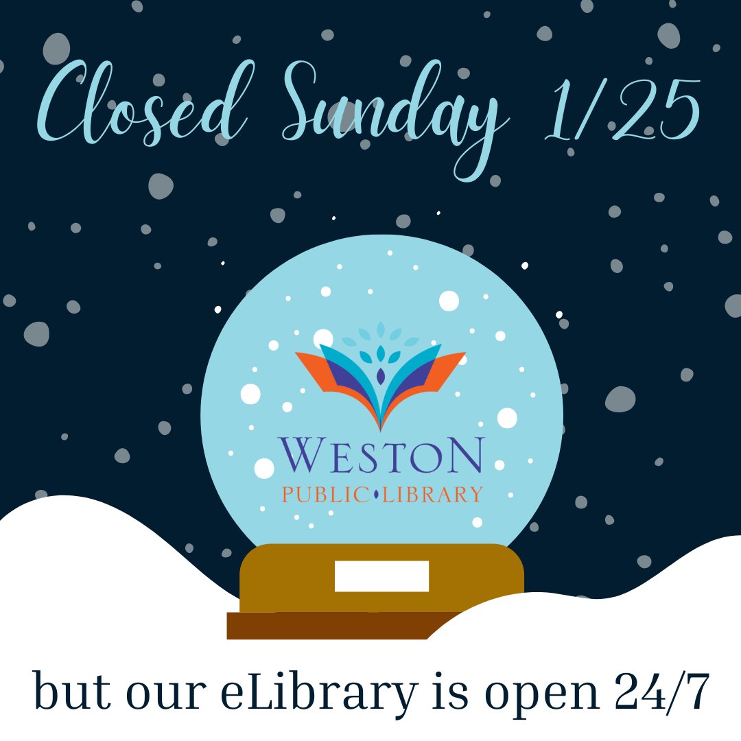 Have you seen the weather forecast? We have. It is READING WEATHER! Just know that you'll want to stock up today and tomorrow, because the WPL will be closed on Sunday, January 25. Please check our website and socials for the plan for Monday.
