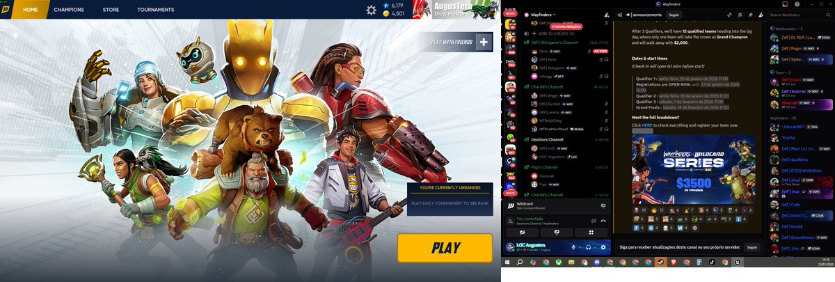 Augustohg2's tweet image. Hoje começa o torneio de @PlayWildcard com $3.500 dólares em premiação lá na @WayfindersGG 💰🔥

E eu vou colar pra representar a @lgc_GG com certeza!
Bora pra cima 🚀🎮

#tournament #playwildcard #lgc