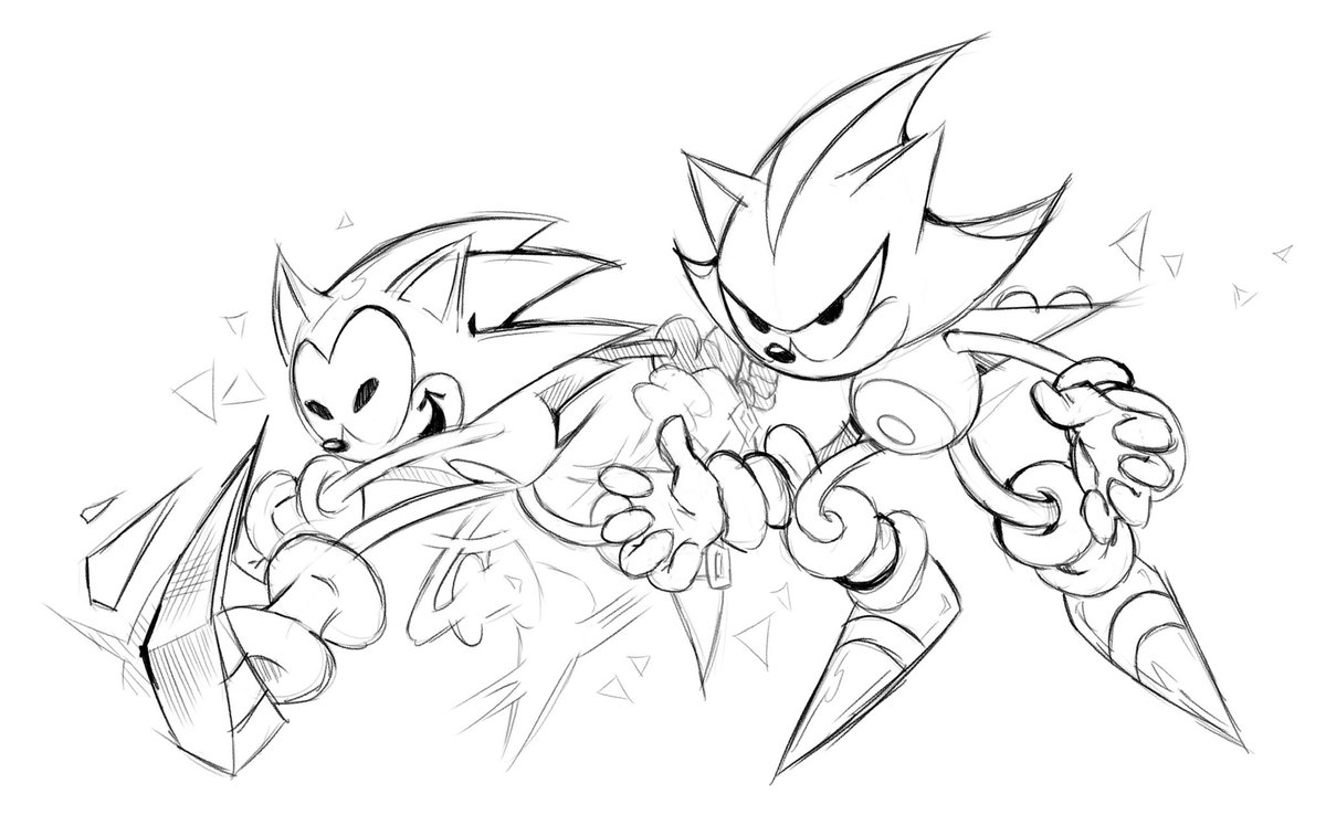 daniwolf9005's tweet photo. Since it’s the 4th Anniversary of Rewrite’s debut piece I thought I’d share the Rewrite Sonic and Metal Shadow piece I commissioned from @SpringlessEcho based on the ‘Sonic X Metal Sonic’ piece from Sonic Channel! 
#rewritesweep #rewritesonic #rewriteshadow #metalshadow https://t.co/dzxjEYjDKs