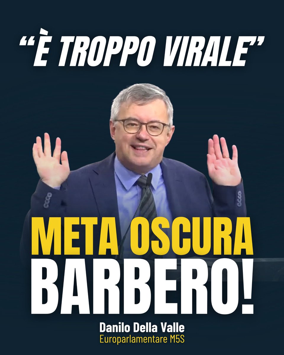 Dani_DellaValle's tweet photo. L’articolo di oggi del Il Fatto Quotidiano, chiarisce un punto che non può più essere ignorato: Meta non si limita a rimuovere contenuti, ma utilizza sempre più spesso un sistema di limitazione della diffusione che equivale, nei fatti, a una forma di censura silenziosa.

Nel caso del video di Barbero, non si parla di rimozione, ma di classificazione come contenuto “sensibile”, con la conseguenza di una drastica riduzione della visibilità e della distribuzione. Un contenuto che resta formalmente online, ma che viene reso di fatto invisibile. È un meccanismo che colpisce soprattutto i temi scomodi, quelli che toccano il dibattito pubblico, le riforme istituzionali, la Costituzione, il funzionamento della democrazia.

È una dinamica che conosco bene anche personalmente. Contenuti pubblicati dall’Aula del Parlamento europeo a Strasburgo, su temi politici e istituzionali, sono stati a loro volta limitati, penalizzati o resi difficilmente raggiungibili con lo stesso metodo, senza rimozione formale ma con una forte compressione della diffusione.

Non si tratta quindi di casi isolati, ma di un modello che colpisce sistematicamente i contenuti che entrano nel merito delle scelte politiche, delle guerre, delle riforme, del ruolo delle istituzioni. È una censura che non fa rumore, ma che incide in modo profondo sulla qualità del dibattito democratico, perché decide chi può essere ascoltato e chi no, attraverso algoritmi opachi e senza un reale contraddittorio.

Quando si limita la visibilità di contenuti politici legittimi, non si sta tutelando la comunità: si sta orientando il dibattito. E questo è un tema che riguarda direttamente la libertà di informazione e la salute della nostra democrazia.