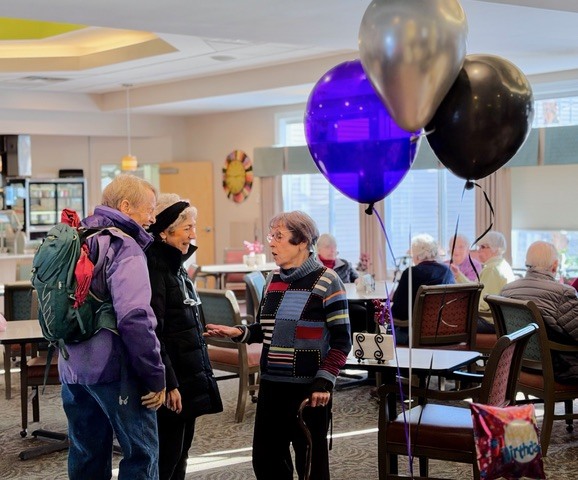 We recently celebrated resident Bob Payne's 100th birthday! 🎂 The Heritage Heights Dining Room was filled with residents, staff, visitors, and numerous law enforcement officers who came together to honor this milestone.