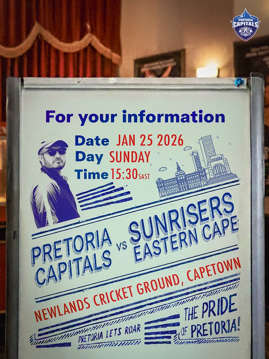 We know the opposition, we have the plans. Let's put in the effort on 25th. 💪

#CapitalsRebuild #PretoriaLetsRoar #BetwaySA20