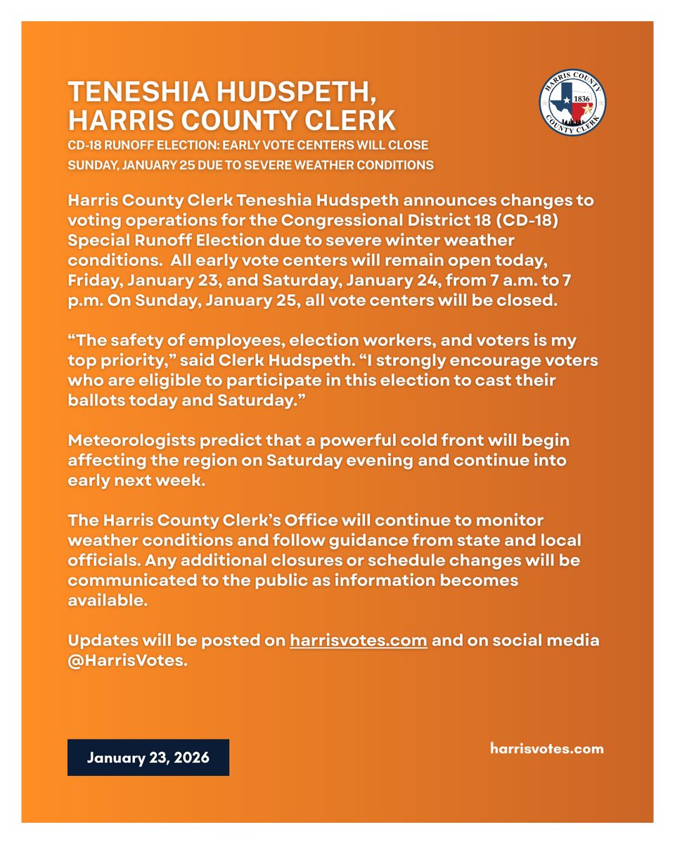 Harris County Elections Department tweet media