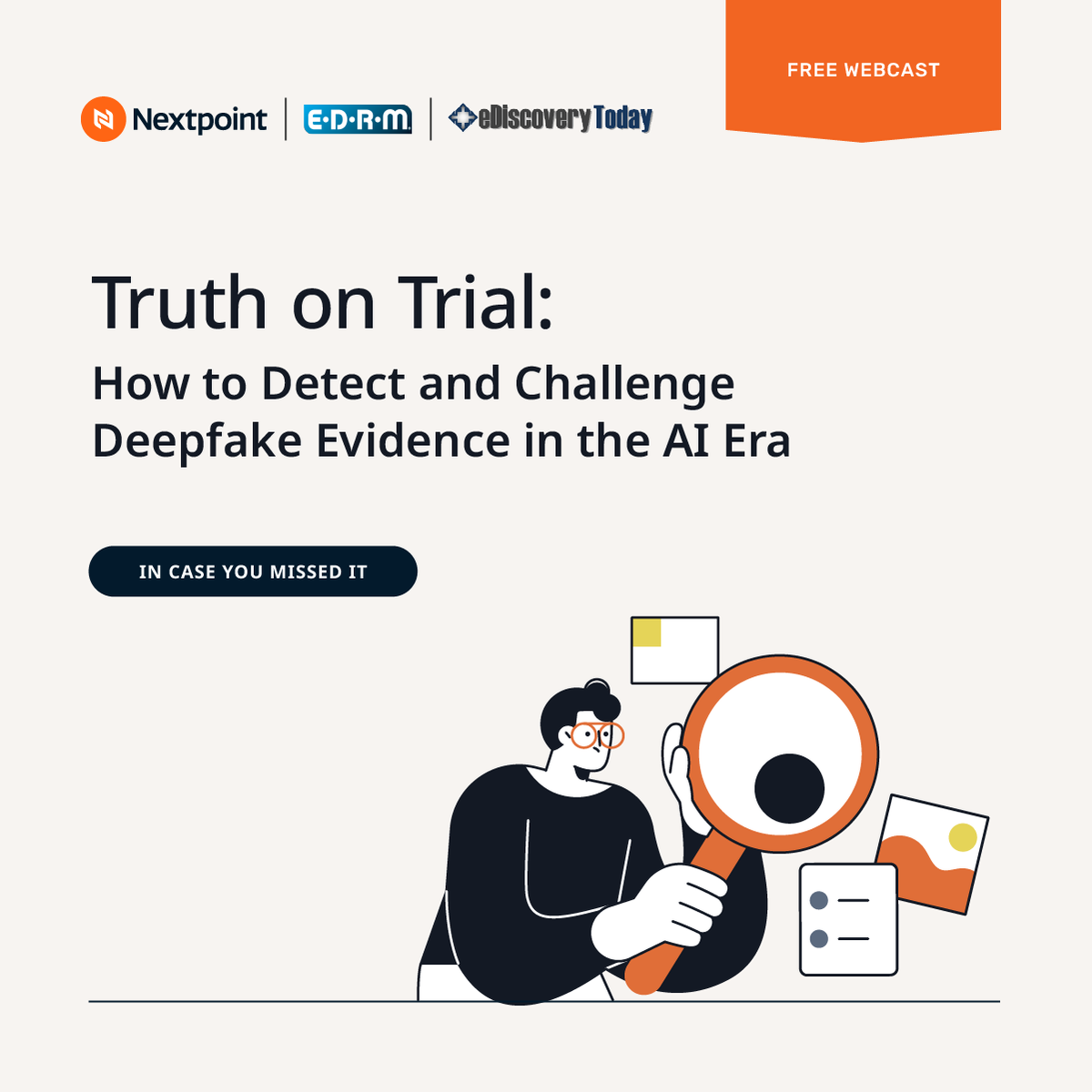 Nextpoint's tweet image. Thanks to all who attended our webinar yesterday! We appreciate you taking the time to join the conversation on one of the most pressing challenges legal professionals face today.

Missed the live session? Revisit the recording here: bit.ly/49RrlNX