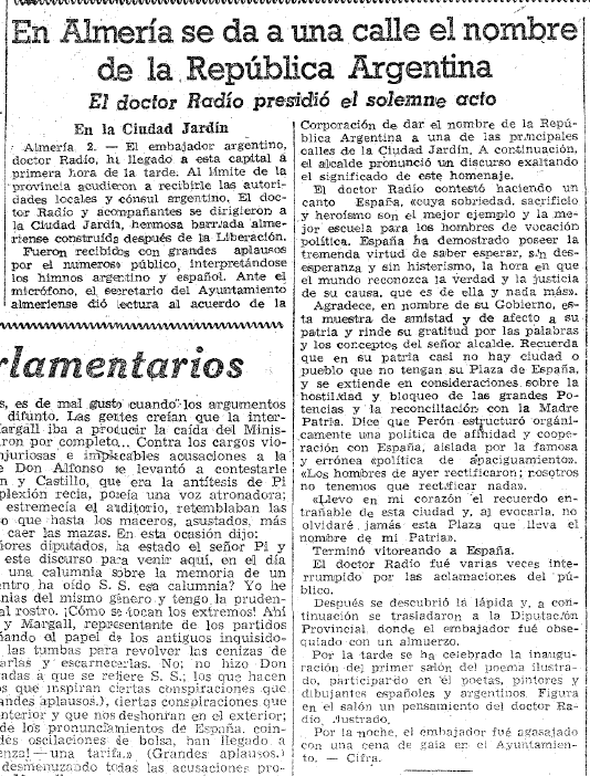 chimacademia's tweet photo. No es casual que en la Ciudad Jardín de #Almería, no muy lejos de la playa, exista una calle Argentina. Se inauguró en 1949, en un momento de mucha cercanía entre la España de Franco y la Argentina de Perón. Hasta fue el embajador Radío. @ETP_UAL https://t.co/Yis1Grqtq5
