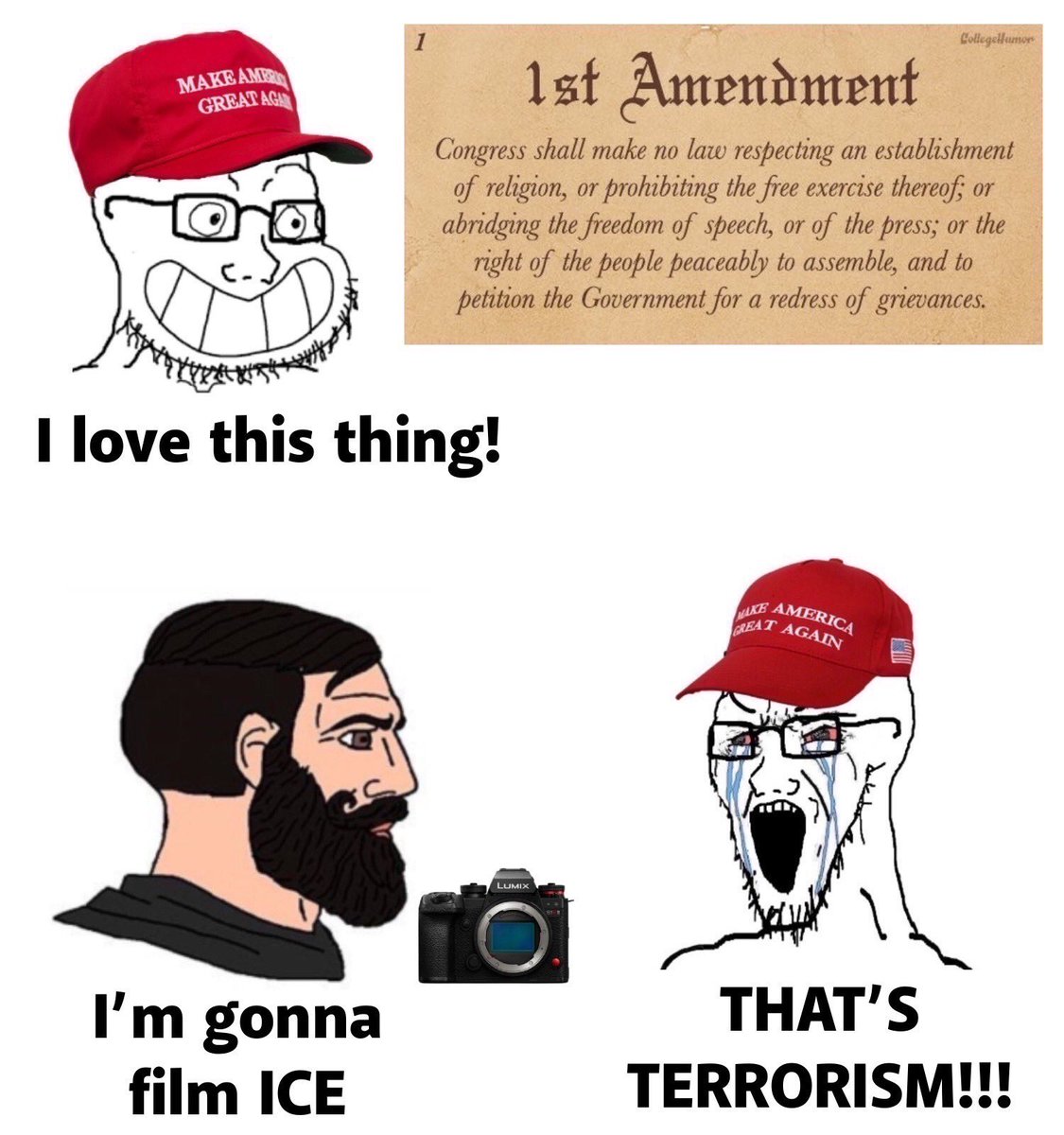 MAGA when someone films ICE: