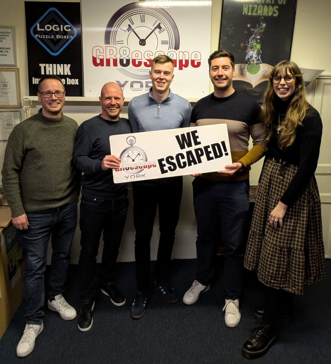 We escaped! 🔐
Huge thanks to <a href="/GR8escapeYork/">GR8escape York</a> for a brilliant escape room. Our belated SupportED Christmas party took on the Lost Treasure of Atlantis 🏺

Top teamwork from the team… with some expert managerial supervision 😄

#SupportED #Teamwork #DreamTeam