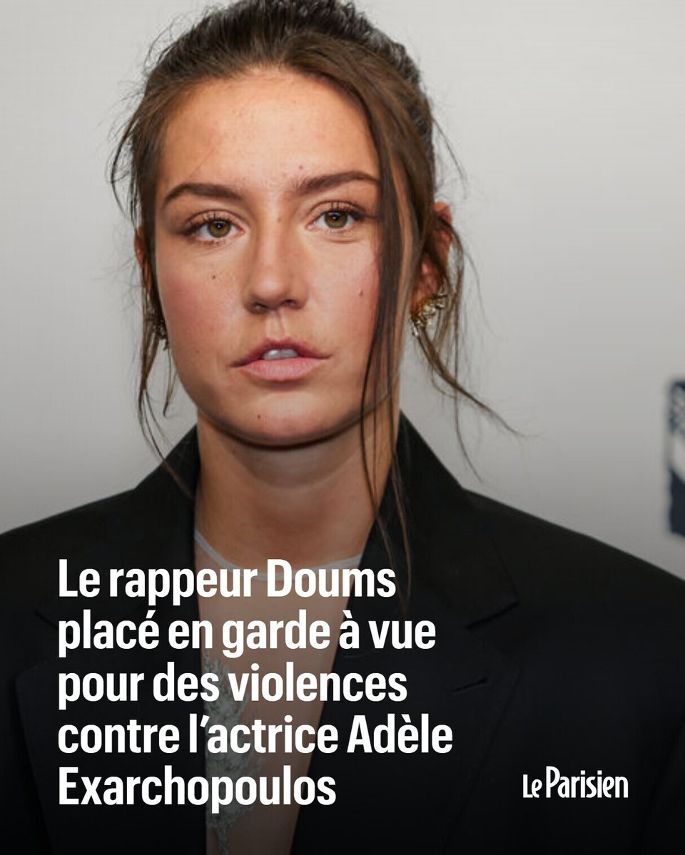 🔵INFO LE PARISIEN | Le rappeur Doums est entendu depuis jeudi par les policiers pour des violences sur conjoint commises sur Adèle Exarchopoulos entre 2017 et 2024. 

Cette garde à vue fait suite à une plainte déposée en octobre 2024 par l’actrice.

➡️ l.leparisien.fr/isSr