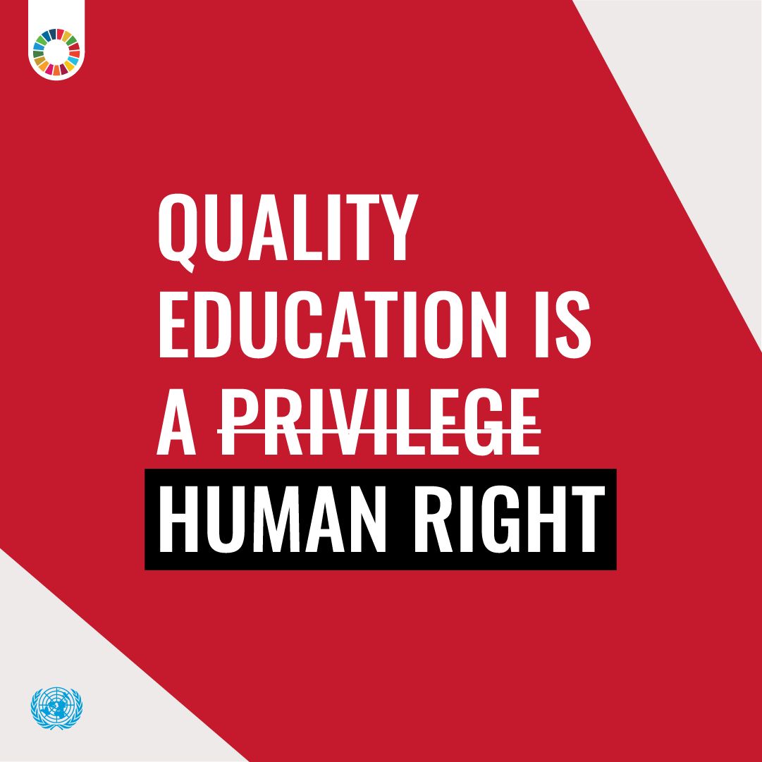 Quality education is not a luxury — it is a fundamental human right.

It has the power to transform lives, enabling people to reach their full potential and break free from poverty, inequality and discrimination.

Saturday is #EducationDay. un.org/en/observances…