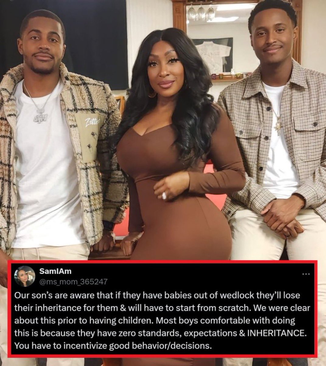 Hoopss's tweet image. Mother says her sons will lose their inheritance if they have a child outside of marriage‼️👀