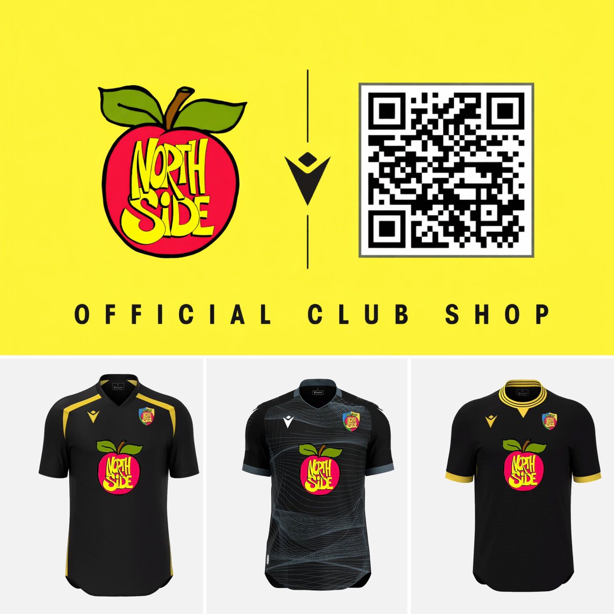 NORTHSIDE___'s tweet image. We are delighted to let you know, we have collaborated with the top guys at @MacronSports to present our very own @NORTHSIDE___ football shirts. Available in black and in yellow and in all sizes. Grab one, look the part. Yeah Man 😎 👇 in The Area. 

clubshop.macron.com/nottingham/nor…