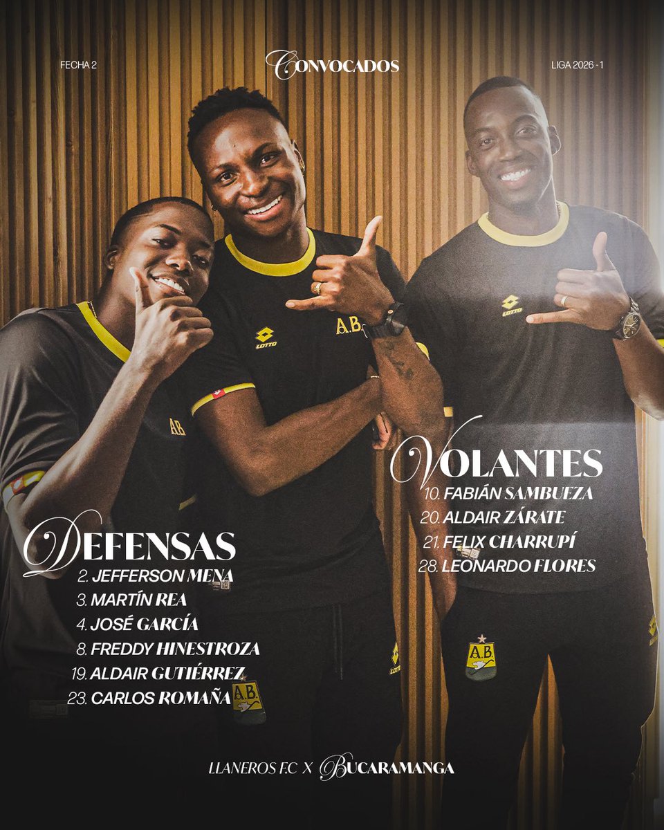 ABucaramanga's tweet photo. 📋Estos son nuestros 18 viajeros a Villavicencio para visitar a Llaneros por la fecha 2 de la Liga BetPlay🔰

#MiHerenciaMiPasión🫀 https://t.co/dLp4IntXlg
