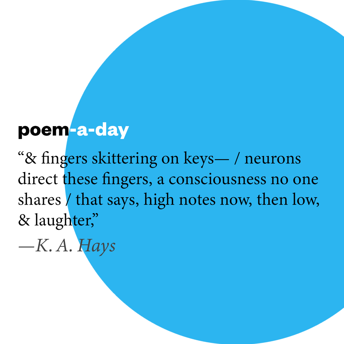 POETSorg's tweet photo. from “‘Artificial neurons can be trained to kill humans without humans overseeing’” by K. A. Hays
#PoemADay https://t.co/sw38AHGVn4