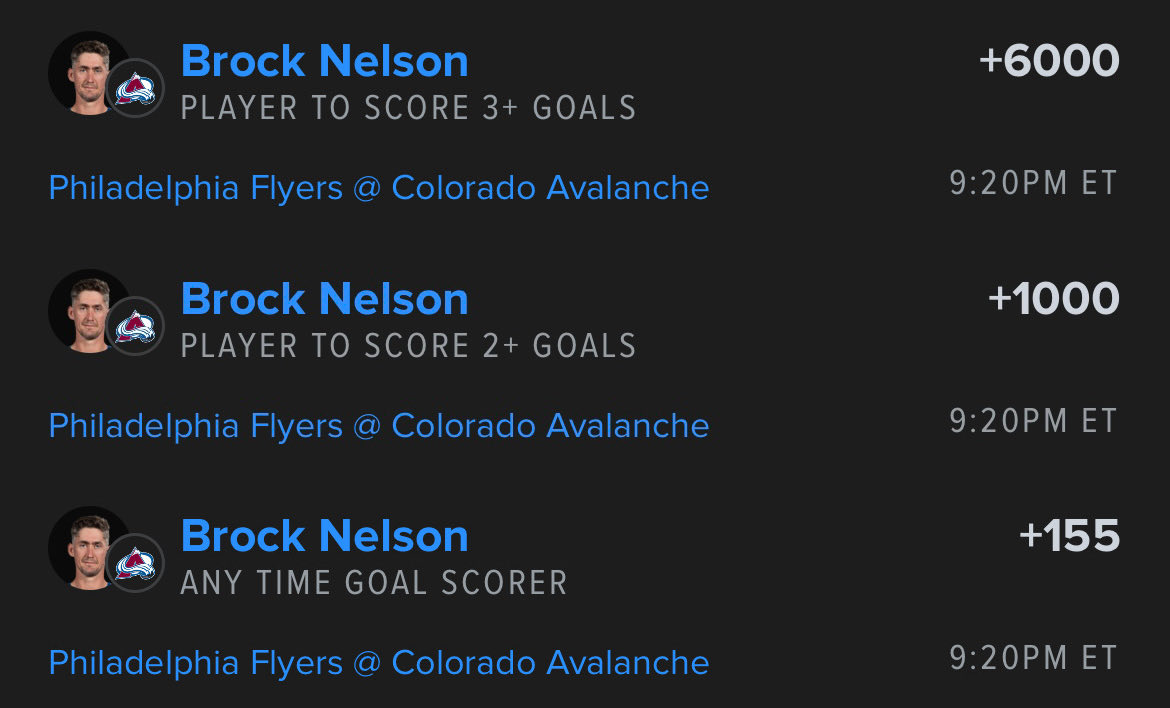 bookies's tweet image. Brock Nelson ATGS 🪜🏒 

.65u/.2u/.1u 💵 

Hit in last 6 of 10, taking on a goalie who gives up 3.88 GAA. 

Love this spot for him! 

💰 $50 GIVEAWAY FOR ALL FOLLOWERS THAT RETWEET💰 

Let’s cash 😉 

🔗 betfinder.short.gy/kk8HVW?utm_ref…