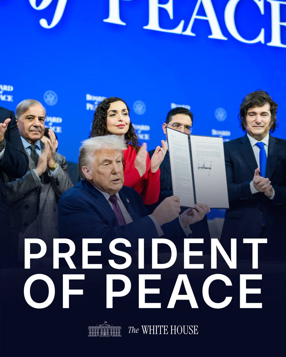 WhiteHouse's tweet image. THE PRESIDENT OF PEACE. 🇺🇸