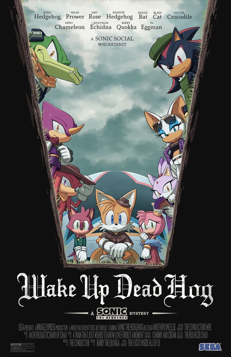 SAAC_News's tweet image. An official “The Murder of Sonic the Hedgehog” artwork referencing the “Wake Up Dead Man: A Knives Out Mystery” movie poster.

Art by: @deegeemin

#SonicTheHedgehog #SonicNews