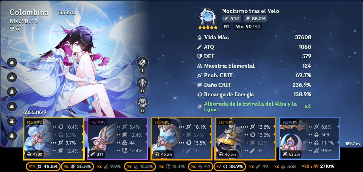 Inneffa's tweet image. finally, my columbina is decent at least, im not touching that domain EVER again 😭