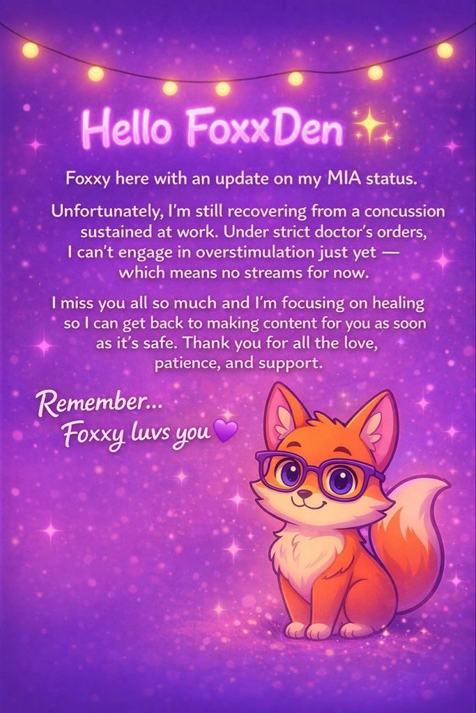 A little FoxxDen Update #twitchtv #smallstreamer #medicalupdate #missyouall #twitchaffiliate #TwitchStreamers