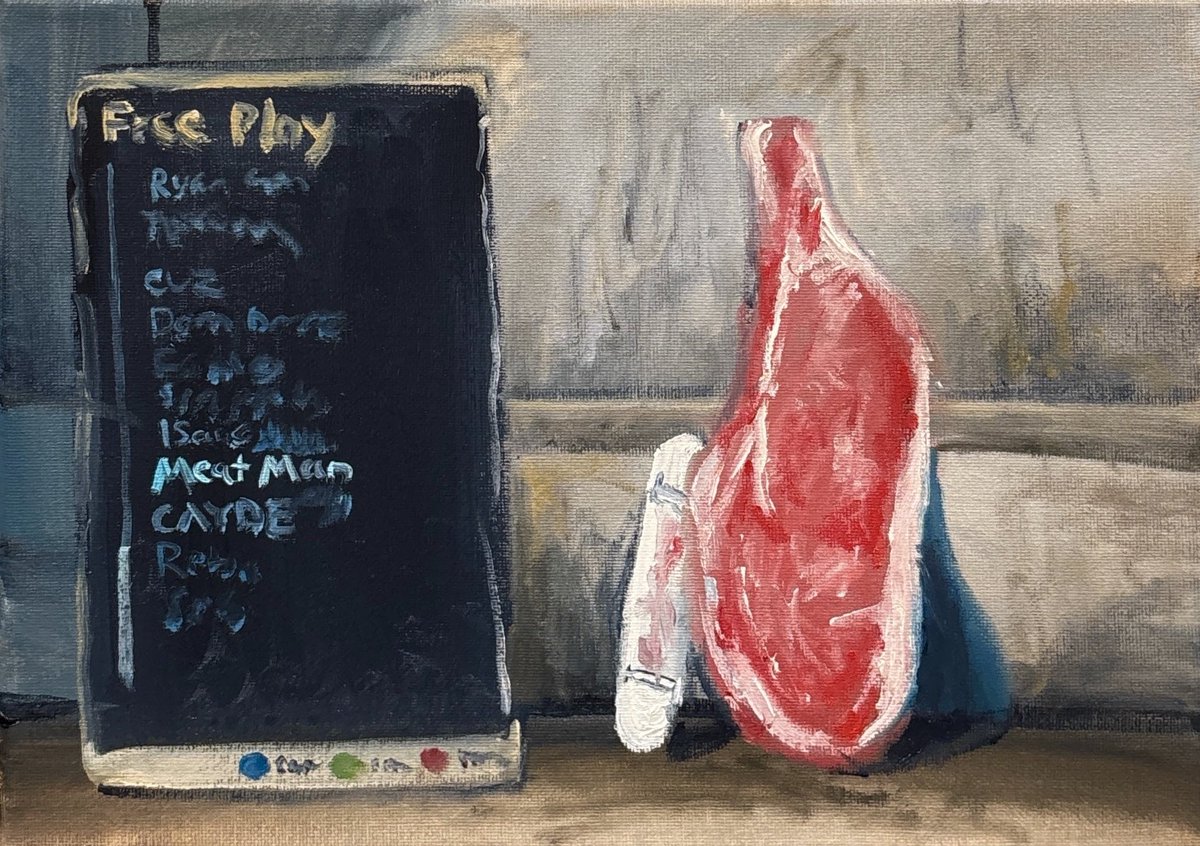 I made an oil painting of Meat Man from Skate 3