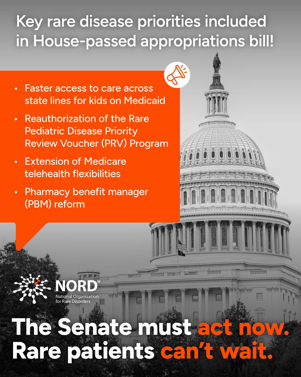 RareDiseases's tweet image. The House passed a set of bills with significant #RareDisease priorities re: #pediatric research, #cancer trials &amp;amp; #Medicaid

We call on the #Senate to pass this package ASAP!

Read how the Rare Pediatric Disease PRV program awarded 63 PRVs for 47 diseases: