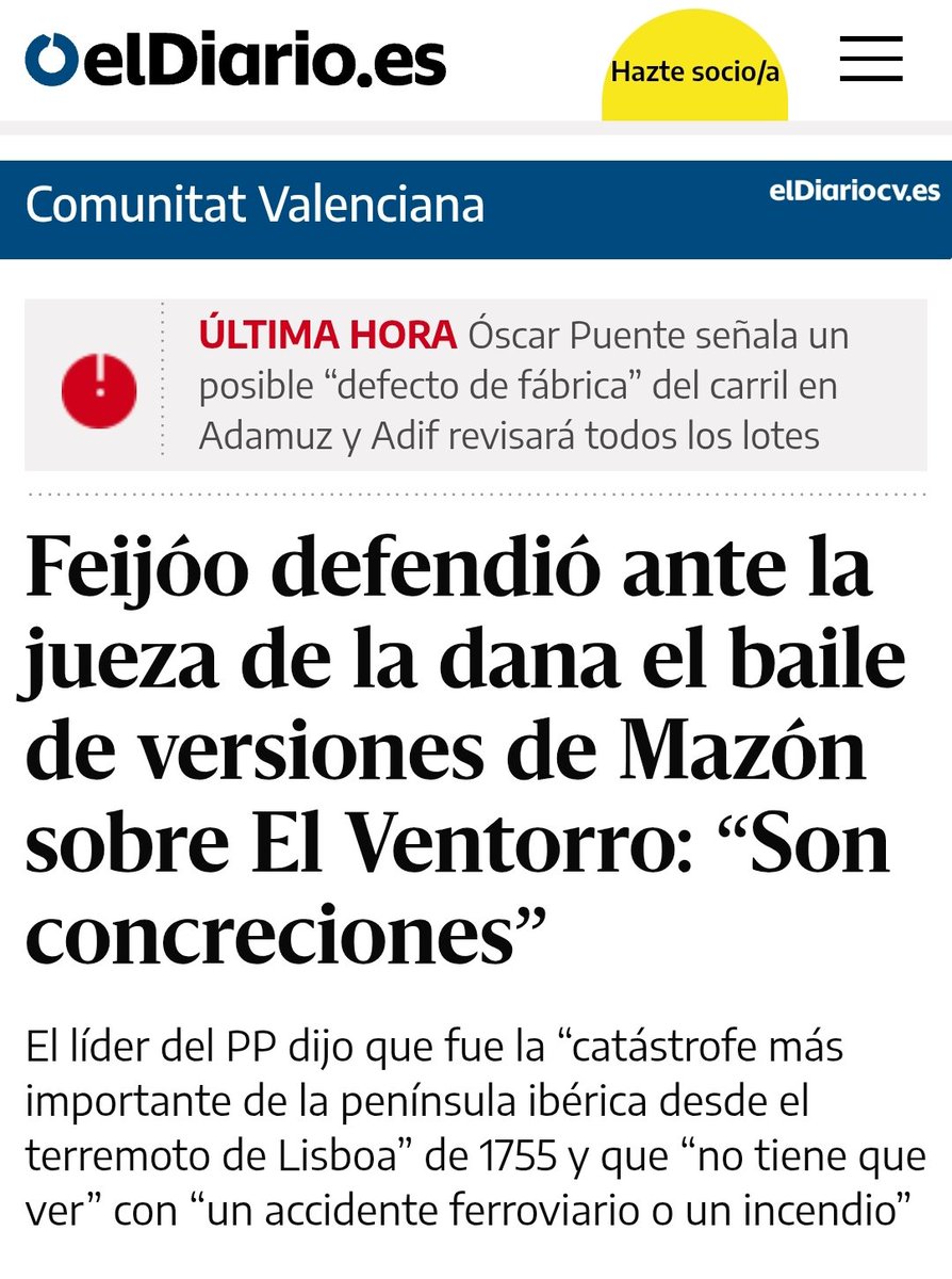 Os cuento esto:

Ya tenemos la transcripción de parte de la declaración de <a href="/NunezFeijoo/">Alberto Núñez Feijóo</a> ante la jueza de la Dana.
Es peor de lo que os podáis imaginar.
Veamos:

Le dijo que solo sabe lo que los demás, sobre lo que hizo Mazón el día de la Dana.
El presidente del PP no se ha