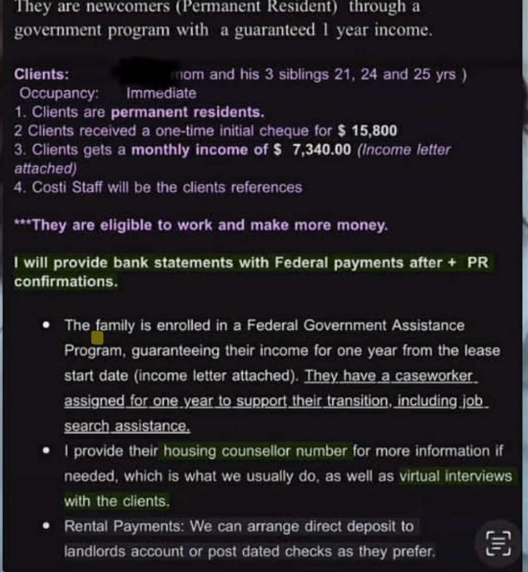 Tablesalt13's tweet image. NEW 

A housing application form has been LEAKED online 

Showing some permanent residents to canada

 are getting $15000 upfront 

and almost $7500 per month from the Federal government.