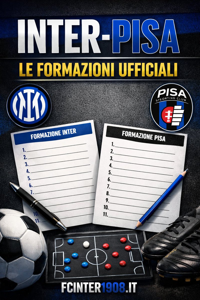 marifcinter's tweet image. INTER-PISA, LA FORMAZIONE UFFICIALE DI CHIVU

Sommer, Bisseck, De Vrij, Bastoni, Luis Henrique, Sucic, Zielinski, Mkhitaryan, Carlos Augusto, Esposito, Lautaro 

@fcin1908it 

#InterPisa #SerieA #Fcinter1908