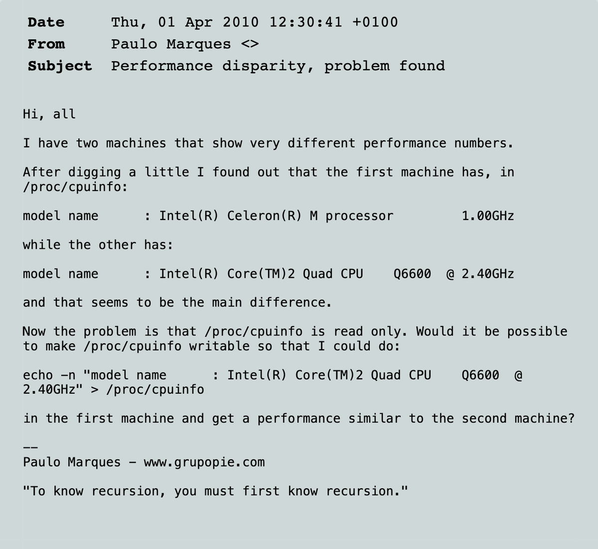 gf_256's tweet image. a true gem (Linux kernel mailing list)