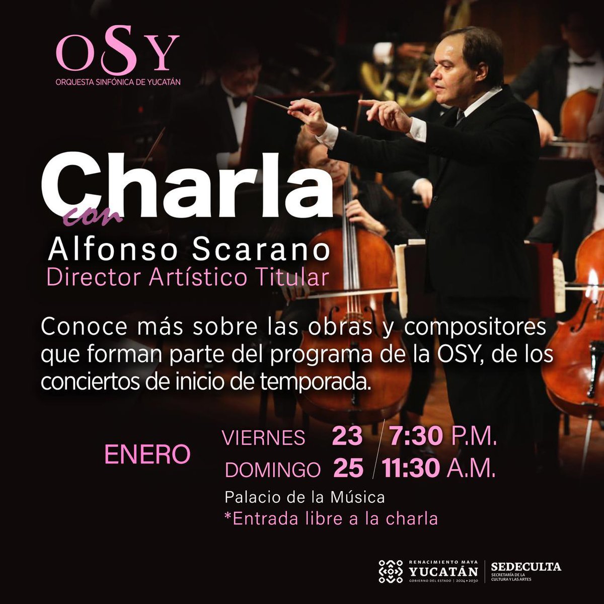 Que gran placer de abrir la 𝐏𝐫𝐢𝐦𝐞𝐫𝐚 𝐓𝐞𝐦𝐩𝐨𝐫𝐚𝐝𝐚  𝐄𝐧𝐞𝐫𝐨 - 𝐉𝐮𝐧𝐢𝐨 𝟐𝟎𝟐𝟔 con los queridos y estimados colegas de la <a href="/SinfonicaYuc/">Orquesta Sinfónica de Yucatán</a> con dos conciertos sold-out esta noche y el domingo. Un inmenso 𝐠𝐫𝐚𝐜𝐢𝐚𝐬 a Hao Rao. #alfonsoscaranoconductor #mexico