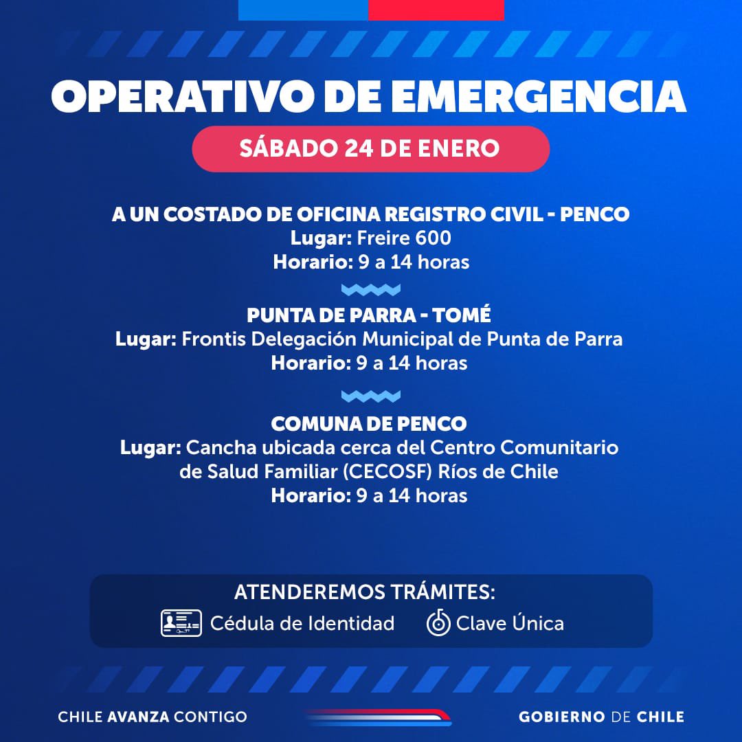 📣 ¡Atención!

Este sábado 24 de enero estaremos con puntos de atención de emergencia  para apoyar a nuestra comunidad 

Revisa aquí los horarios y lugares .
