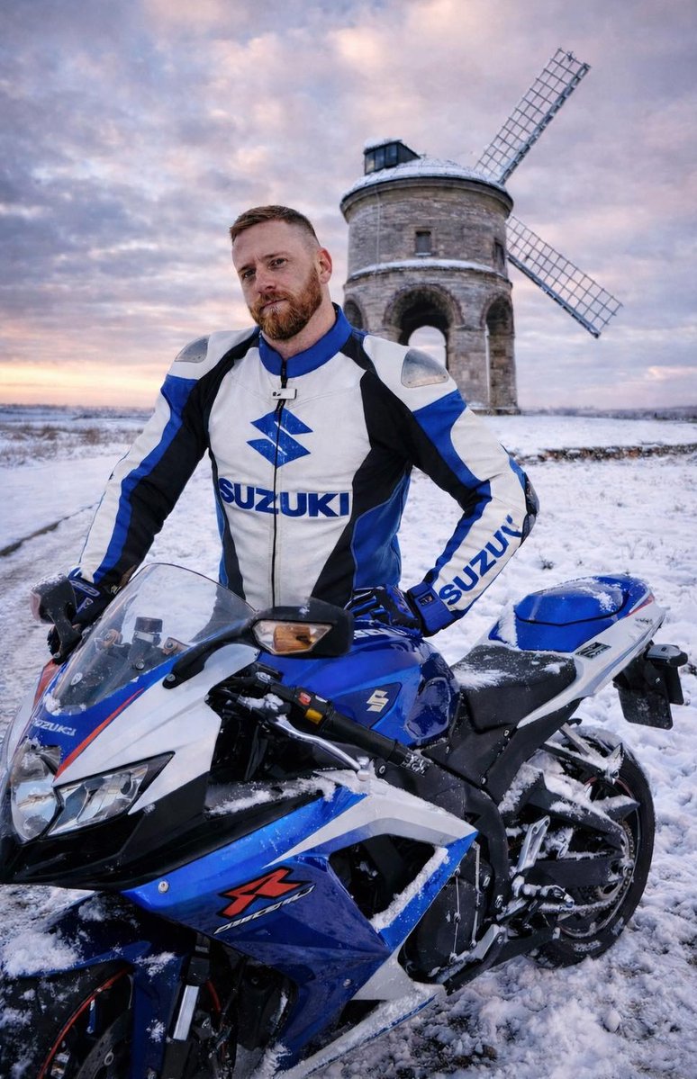 No winter is stopping this #LeatherBiker !!! 😍