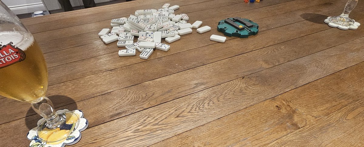 Friday night Mexican train dominoes!