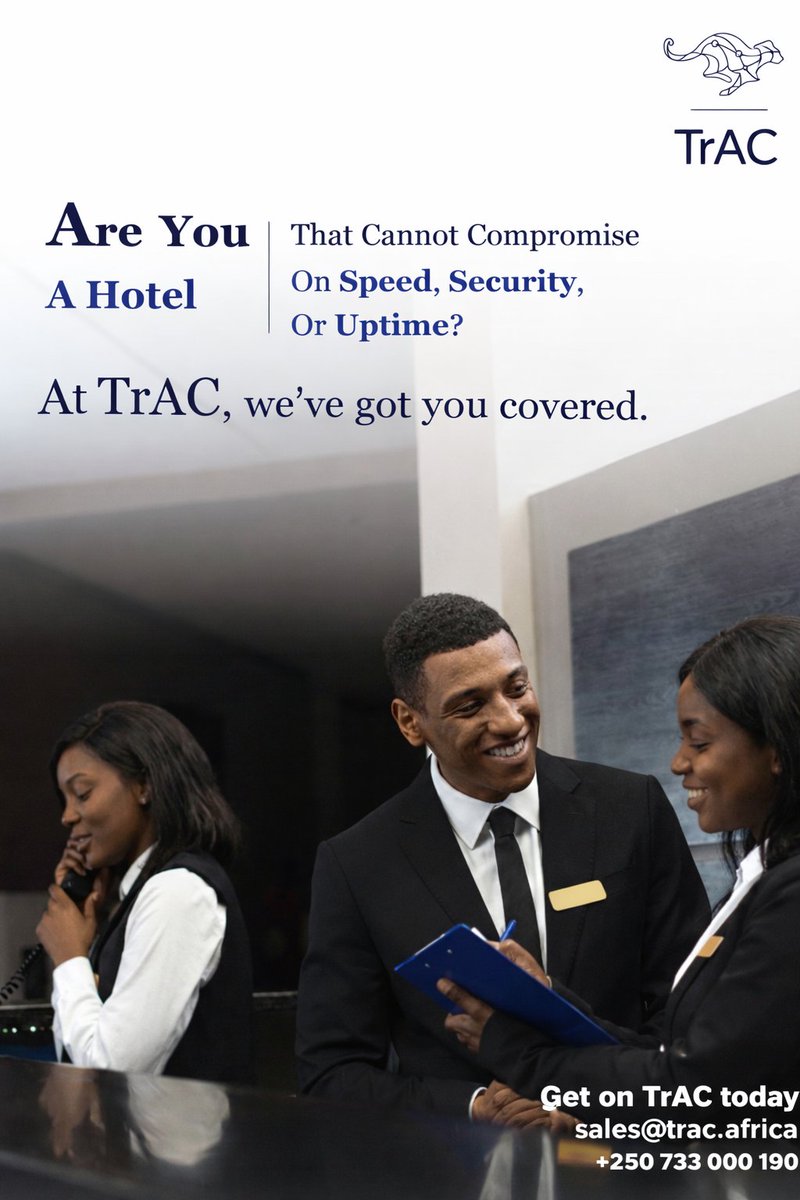 TrAC_Rw's tweet photo. Whether are you a hotel, or startup, TrAC delivers reliable connectivity to power every operation. #TrAC #BusinessConnectivity #ReliableInternet https://t.co/O3E6qGqjwB