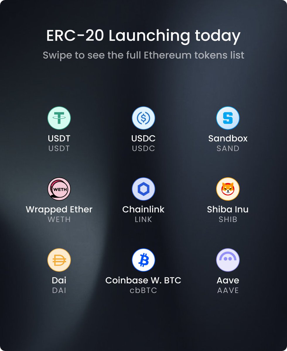 Tap to see the full list of Ethereum tokens we support 👇