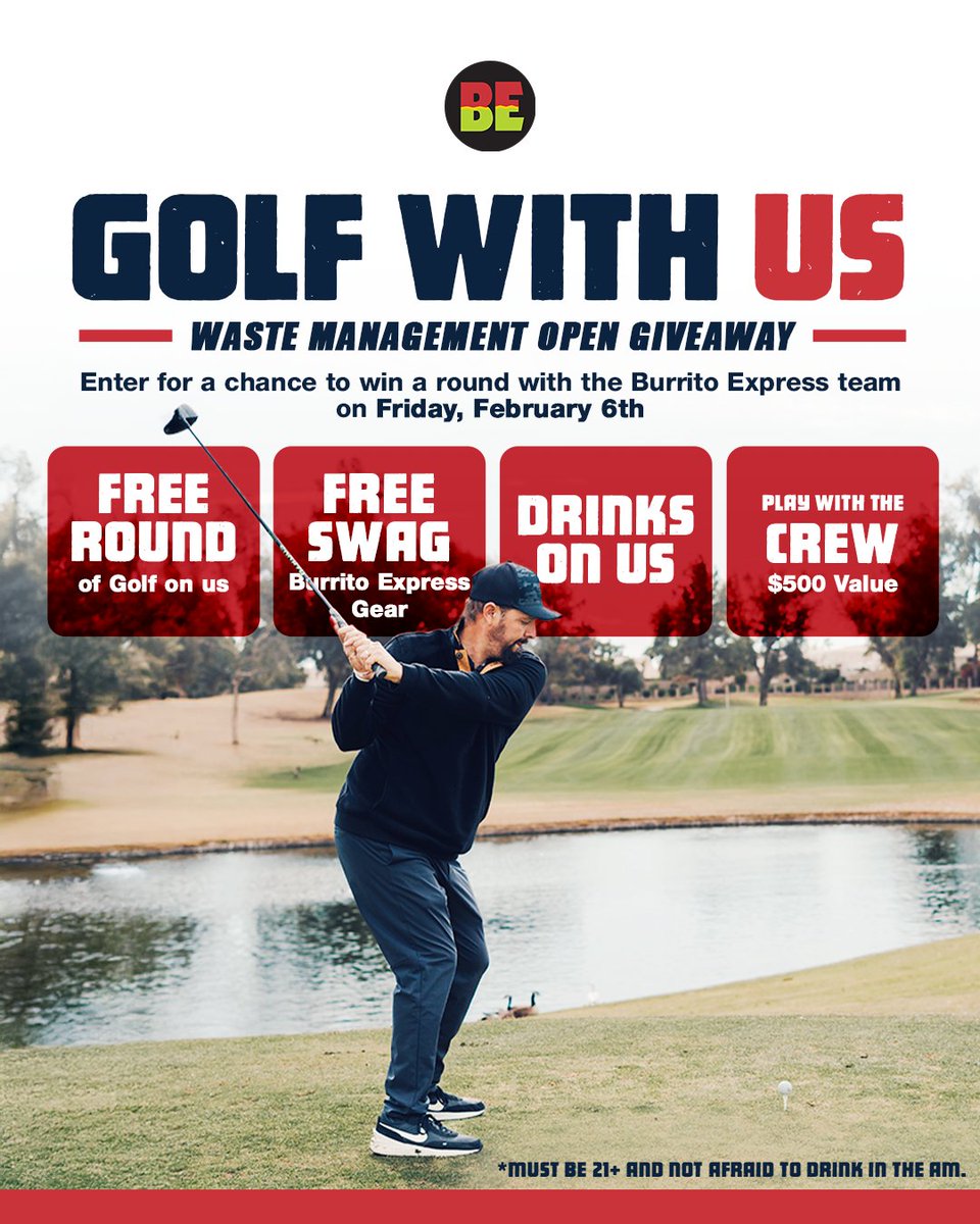 Arizona golf + burritos = a perfect day ⛳️🌯
We’re giving one lucky winner the chance to golf with us during Waste Management week.
To enter:
👉 Repost 
👉 Tag friends
👉 Comment your favorite burrito
Let’s go!